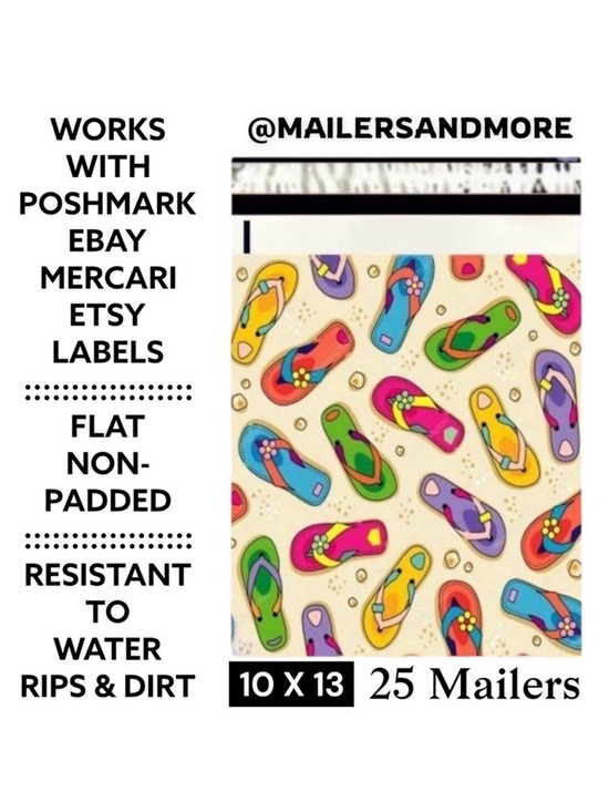 Mailers And More Other - 25 10X13 Poly Mailers Flip Flops Beach Shipping Envelopes Bags PRICE IS FIRM